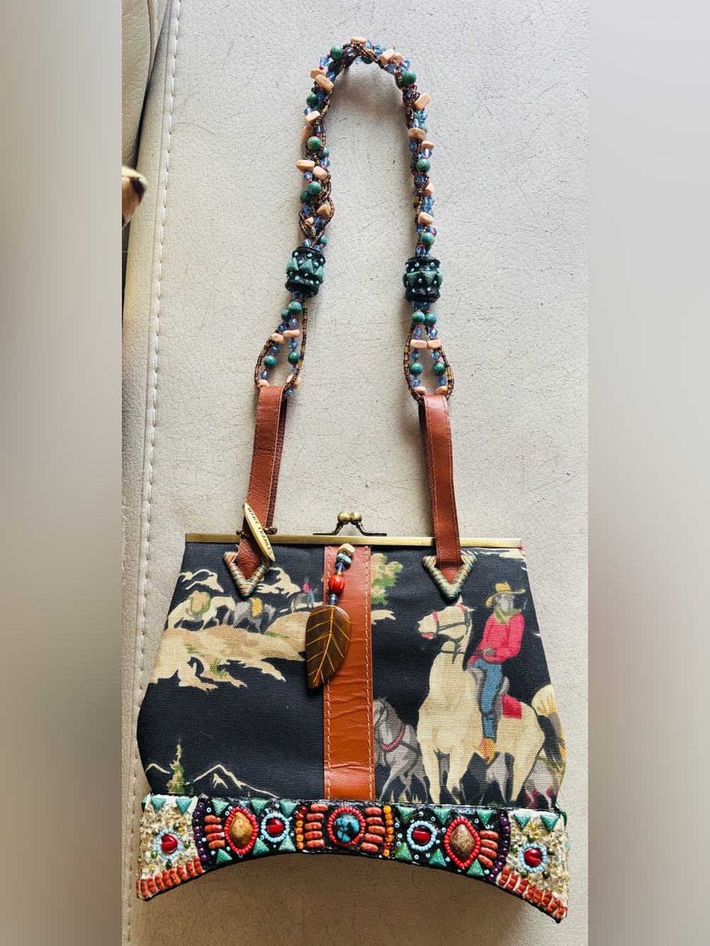 Mary Francis - “Happy Trails” beaded Western Bag